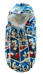 Sonic The Hedgehog Fuzzy Babba Hausschuhe Socken Größe 7,5-9,5 M/L Neu mit Etikett - Bild 1 von 6