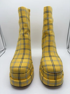 NOVAS BOTAS DE SALTO STEVE MADDEN tamanho 10M Cobra AMARELO XADREZ PLATAFORMA robusta - Imagem 1 de 4