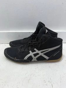 ASICS Matflex 5 Wrestling Shoes Mens 13 Black Silver Lace Up J504N Athletic - Picture 1 of 8