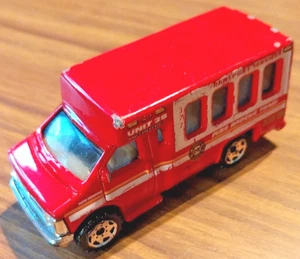 MATCHBOX CHEVY TRANSPORT BUS "FIRE RESCUE TEAM" 1:80 SCALE - Picture 1 of 4