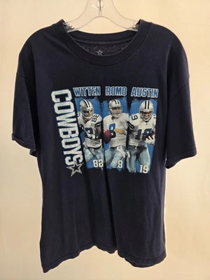 Camiseta Dallas Cowboys Para Hombre M NFL Auténtica Azul Marino Witten, Romo, Austin Foto 1 de 4