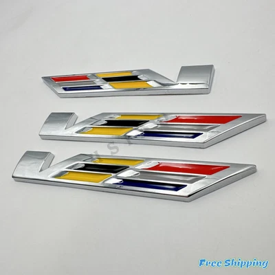 3x Cromo Colorido CT4 XT6 XTS V Emblema 3D Metal Trasero Guardabarros Insignia Adhesivo Foto 1 de 4