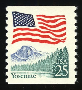EE. UU. #2280d 25¢ Bandera sobre Yosemite Etiquetado de errores sin etiquetar omitido F-VF NH MNH - Imagen 1 de 1