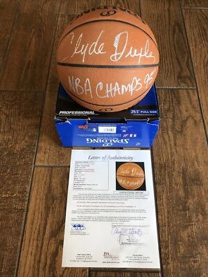Clyde Drexler Signed Basketball JSA witnessed official game ball NBA CHAMPS 95 - Image 1 of 4