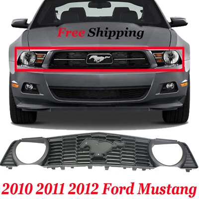 For 2010 2011 2012 Ford Mustang Front New Grille Textured Gray Plastic FO1200516 - Image 1 of 4