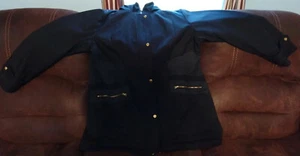 Lane Bryant Black Hooded Coat W Gold Hardware 22 24 - Picture 1 of 9