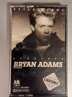 BRYAN ADAMS RECKLESS Casette A&M VGC FAST FREE SHIP Foto 1 de 4