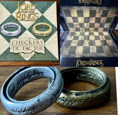 2003 The Lord Of The Rings Checkers Tic Tax Toe Game Set By USAopoly, Complete - Image 1 of 4