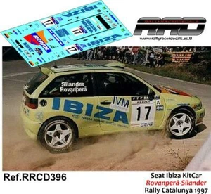 DECAL/CALCA 1/43; Seat Ibiza KitCar Rovanpera-Silander Rally Catalunya 1997 - Imagen 1 de 2