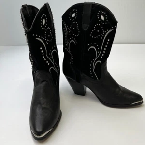 Dingo Boots Women 9 M Leather Western Rodeo Suede Biker Retro Party Work Core Go - Picture 1 of 12