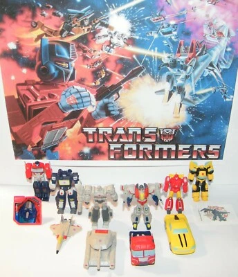 Transformers Fiesta Favores Set de 12 con 10 Figuras/Vehículos, Tatuaje y Anillo! Foto 1 de 4