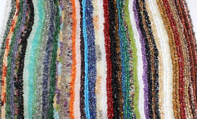 Edelstein Splitter Kette Heilstein Getrommelt Ohne Verschluß halskette 85-90 cm - Bild 1 von 2