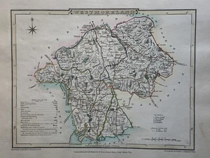 1807 Westmorland Original Antique Hand Coloured County Map by Cole & Roper - Picture 1 of 3