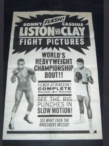 1964 Sonny Liston vs Cassius Clay Championship póster de boxeo Muhammad Ali 27X41 - Imagen 1 de 1