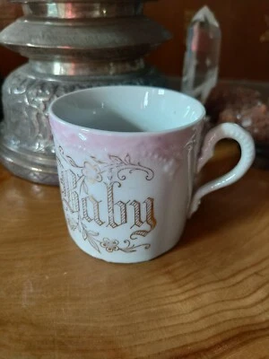 Antigua taza de cerámica alemana vintage de 1900 Leuchtenburg BABY. Foto 1 de 4