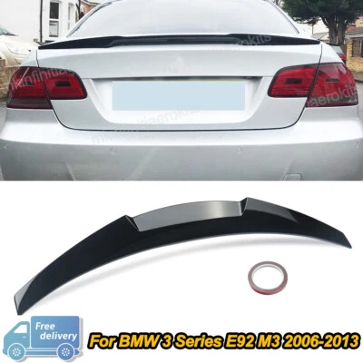 For BMW E92 320i 328i 335i Coupe Gloss Black Rear Trunk Spoiler M4 STYLE Wing Foto 1 de 4