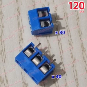 120pcs KF301-2/3-Pin Pole 5mm Pitch PCB Mount Screw Terminal Block - Picture 1 of 7