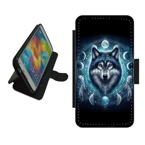 Wolf Dreamcatcher Phone case flip wallet cover For iPhone Samsung Pixel WOL3 - Picture 1 of 6