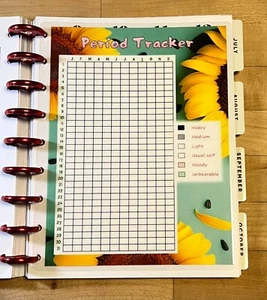 Period Menstrual Cycle Yearly Tracker Dashboard Insert 4 use w HAPPY Planner- - Picture 1 of 3