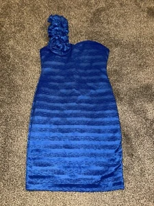 Womens Quiz Dress, Size Medium, Blue, Pink Boom Paris, Frilly, Occasion, Summer - Picture 1 of 7