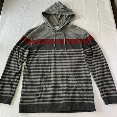 Victory Outfitters Para Hombres Gris Negro Rojo Rayas Sudadera con Capucha Bolsillos Medianos Foto 1 de 4