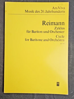 Ciclo Aribert Reimann para barítono y orquesta 1971 - partitura de estudio completa Foto 1 de 4
