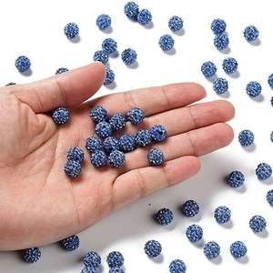 Value Pack Pave Disco Ball Beads Polymer Clay Rhinestone Beads 100 pcs - Picture 1 of 44