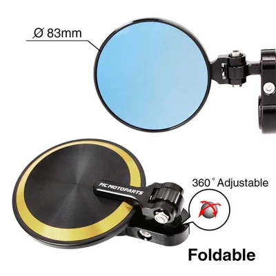 Gold Folding Bar End Mirrors LP20 For Honda NC 700 S/X 12 13 14 15 16 17 - Image 1 of 4