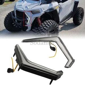 Clear Front LED Fang Lights W/Extension Wires For Polaris RZR XP 1000 Premium - Picture 1 of 24