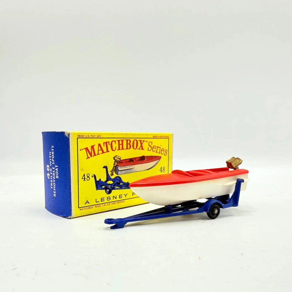Matchbox Lesney 48b Sports Boat and Trailer Boxed Regular Wheels - Image 1 of 4