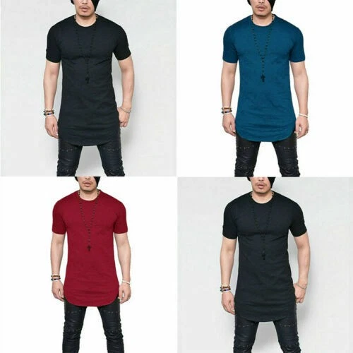 CAMISETA HOMBRE EXTRA URBANA LARGA CUERPO ALTO CAMISETA LONGLINE OVERSIZE LISA TOP OFERTA Foto 1 de 4