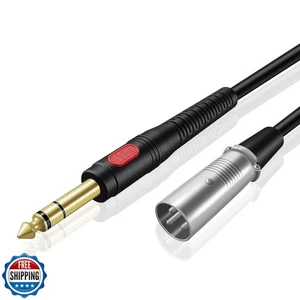 TNP Male XLR to 1/4 Inch TRS Cable (3 FT) - Balanced 6.35mm Quarter Inch to X - Picture 1 of 5