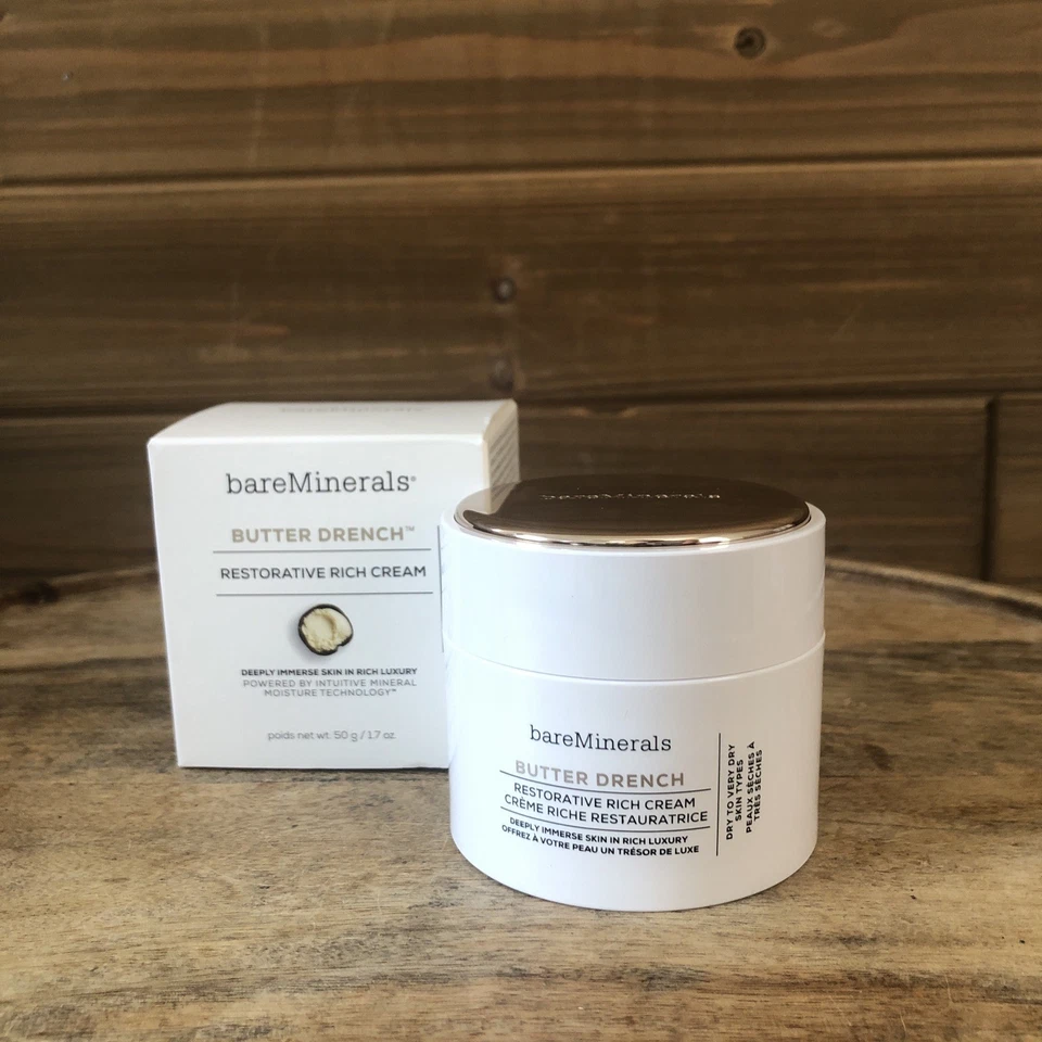 Crema facial rica restauradora Bareminerals Butter Drench, loción facial hidratante Foto 1 de 4
