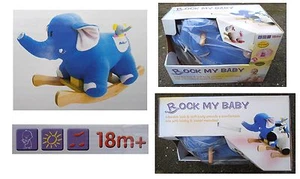 Cavallo a dondolo elefante peluche cm 65x60x40 con cucciolo nel taschino - Imagen 1 de 1
