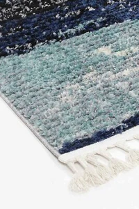 Gueliz Moroccan Berber Style Blue Tribal Modern Rug Runner 80x300cm **NEW** - Picture 1 of 4