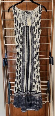 Lucky Brand Sleeveless Blue Paisley Maxi Scoop Neck Dress XS Summer Boho NWT - Image 1 of 4