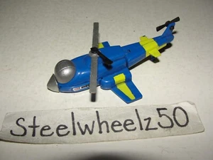 Vintage Remco Zybots Chopper Action Figure 1984 Blue Helicopter Yellow Stripes - Picture 1 of 4