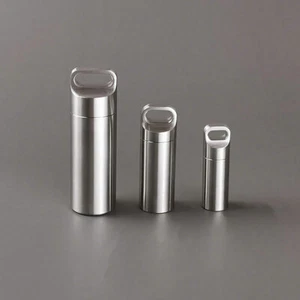 New Hight Stainless Steel Waterproof Charm Pendant Pill Storage Container Tool - Picture 1 of 10