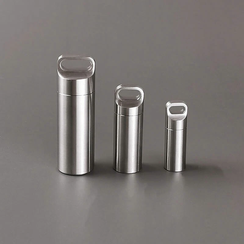 New Hight Stainless Steel Waterproof Charm Pendant Pill Storage Container Tool - Image 1 of 4