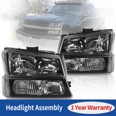 PARA 03-06 CHEVY SILVERADO AVALANCHA FAROS NEGROS INTERMITENTE PARACHOQUES LÁMPARAS Foto 1 de 4