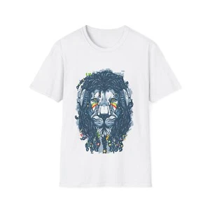 Unisex Softstyle T-Shirt Rasta Reggae Lion Judah Marley Music - Picture 1 of 17