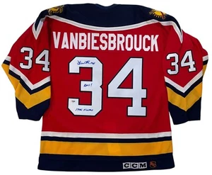 JOHN VANBIESBROUCK SIGNED 1996 CCM STANLEY CUP PANTHERS AUTHENTIC JERSEY PSA COA - Picture 1 of 5