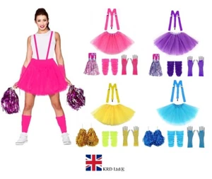 CHEERLEADER Fancy Dress Costume Outfit With Pom Poms High School Musical Girls - Picture 1 of 6