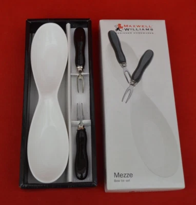 MAXWELL & WILLIAMS  WHITE PORCELAIN MEZZE DISH /  FORKS SET - BOXED & SUPER! - Image 1 of 4
