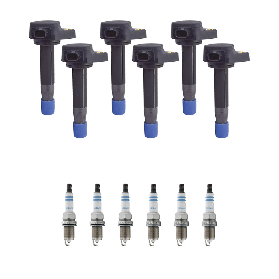 Hitachi 6 Ignition Coil 6 Bosch Platinum Spark Plugs Kit For Honda Odyssey V6 - Image 1 of 1