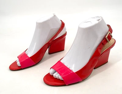 Sandálias femininas Kate Spade 8 Vermilion couro envernizado salto bloco salto 3" - Imagem 1 de 4