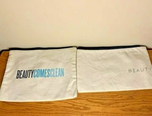 Beauty Theke Canvas Reißverschluss Make-up/Hautpflege Tasche Kosmetik - Bild 1 von 1