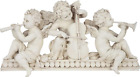 Notes Muscian Angels Sculptural Wall Hanging Pediment, Single, Faux Stone Finish