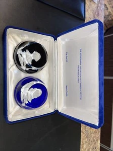 1976 Baccarat Bicentennial Cameos Crystal King Louis XVI Ben Franklin - Picture 1 of 9