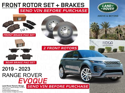 Range Rover Evoque 2019-2023 rotores delanteros + pastillas de freno delanteras y traseras verificadas por Vin Foto 1 de 2